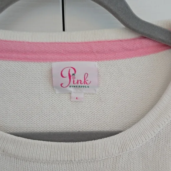 Women's White Sweater with American Flag Design - Picture 2 of 4